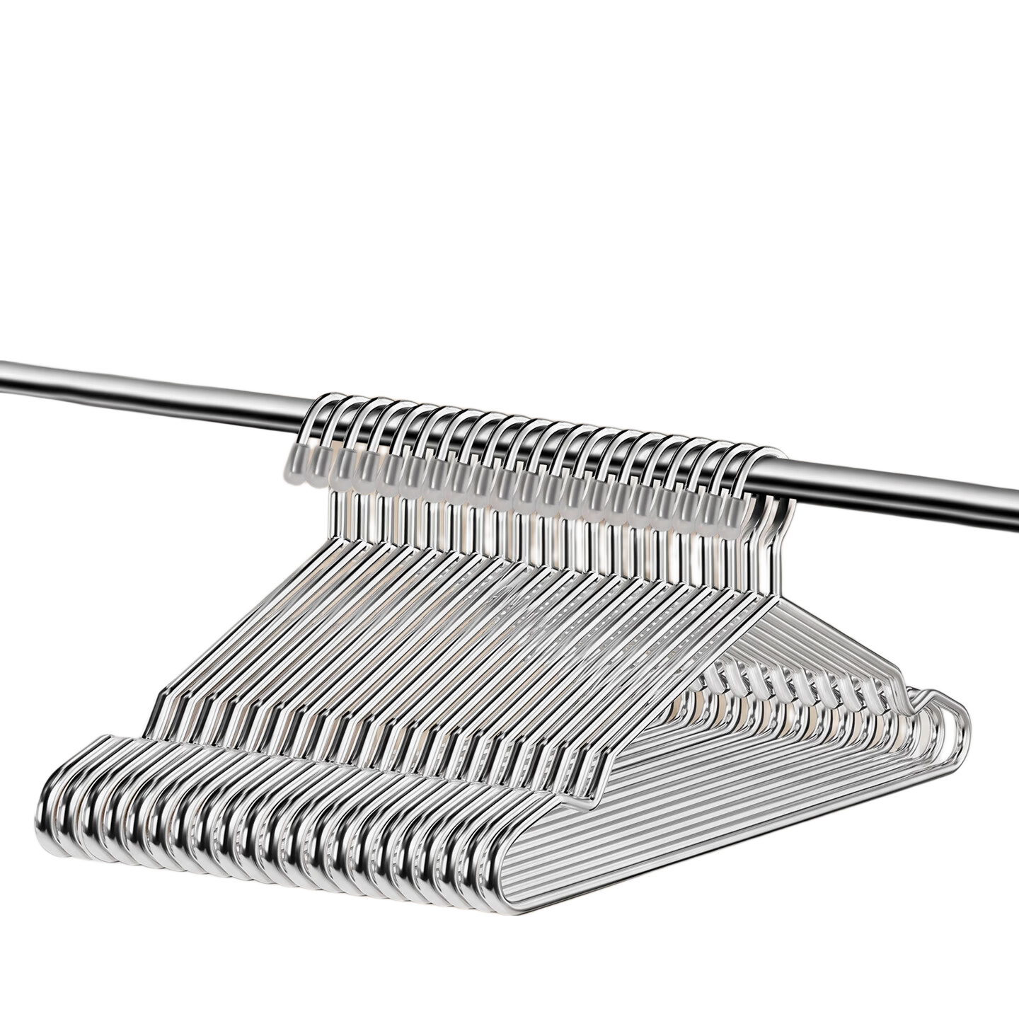 JEKO&JEKO, 20 Thick Stainless Steel Hangers for Home Use, Solid Thickened Clothes Hangers, Wardrobe Hangers