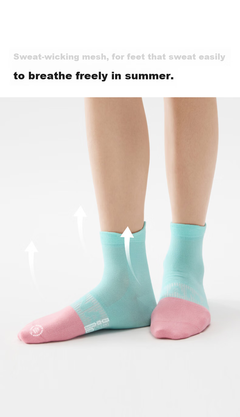 Bananain Xiaoliangpi Series 5 Kids Socks Unisex 7A Antibacterial Odor-Resistant Breathable Mesh Sports Soft Short Socks Summer 3 Pairs 12