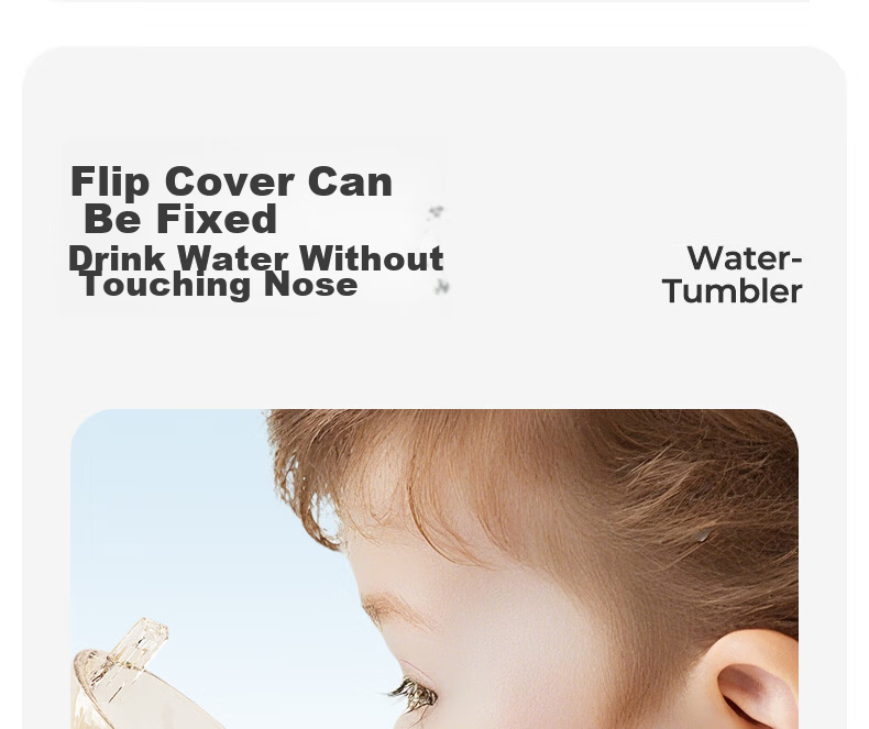 Taoqibaby Children's Water Bottle Straw Direct Drinking 2-in-1 PPSU Dual Drinking Cup 14