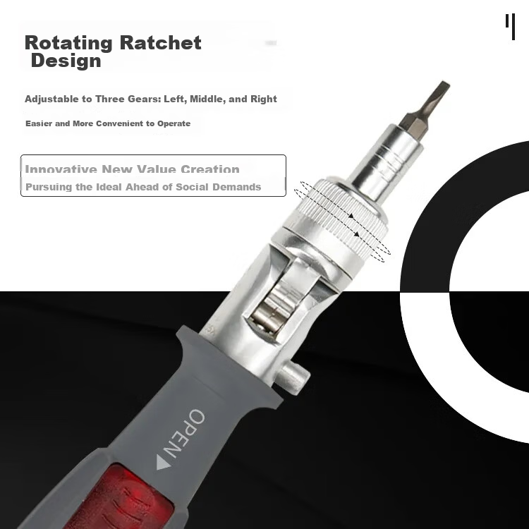 Yao Fukuoka Multi-Angle Bidirectional Ratchet Screwdriver Multi-Function Comprehensive Bit Set Screwdriver Kit 3