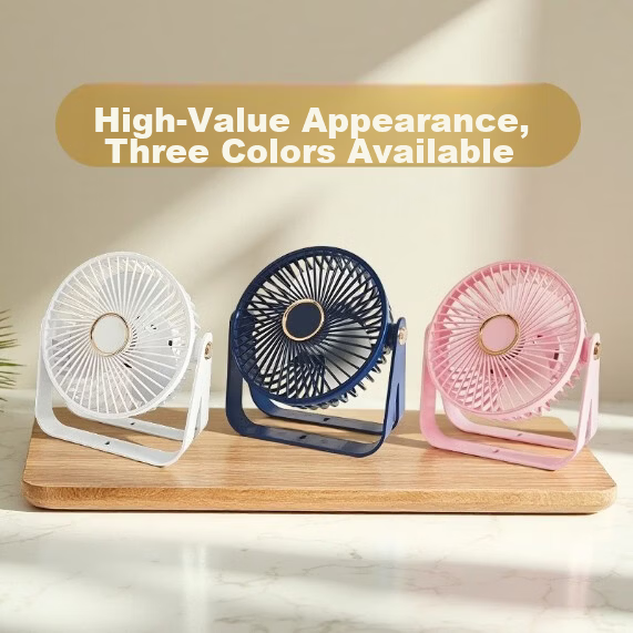 Yueke USB Desktop Fan Silent Five-Speed with Light Portable Rechargeable Small Fan for Home Bedroom Student Dormitory Office Desktop Wall-Mountable Fan 4