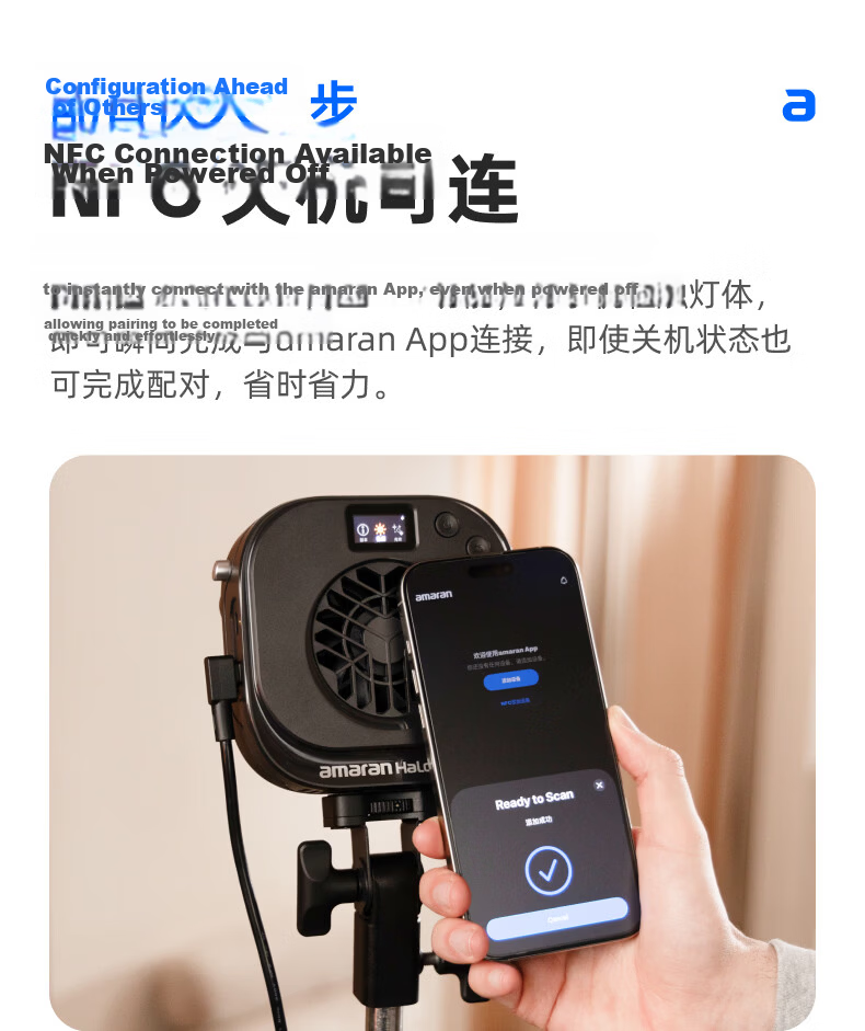 Aputure Amaran Halo 60x Portable Handheld On-Camera Fill Light Photography Live Streaming Video Continuous Light Portrait Outdoor Shooting Light 18