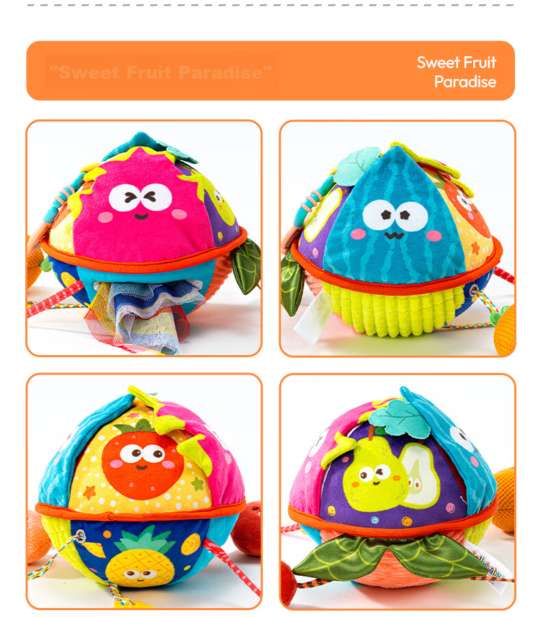 Jollybaby Baby Toy Pull-and-Play Car Hanging Sensory Development Educational Crib Rattle - Farm Triangle Pull-and-Play 21