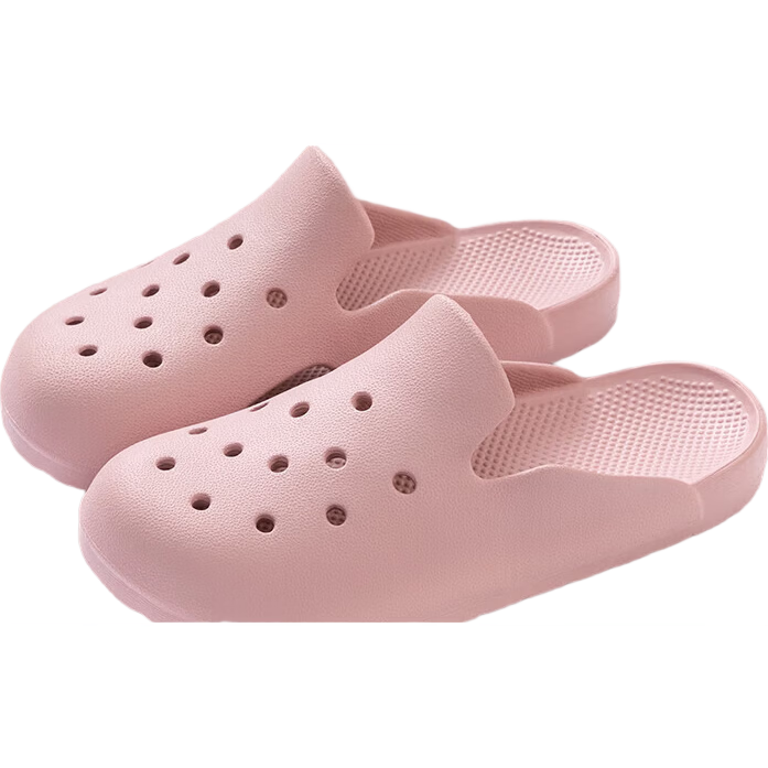 Home Story × J Dear Self-Developed EVA Odor-Resistant Ultra-Soft Perforated Slippers for Women, Pink, Size 37/38