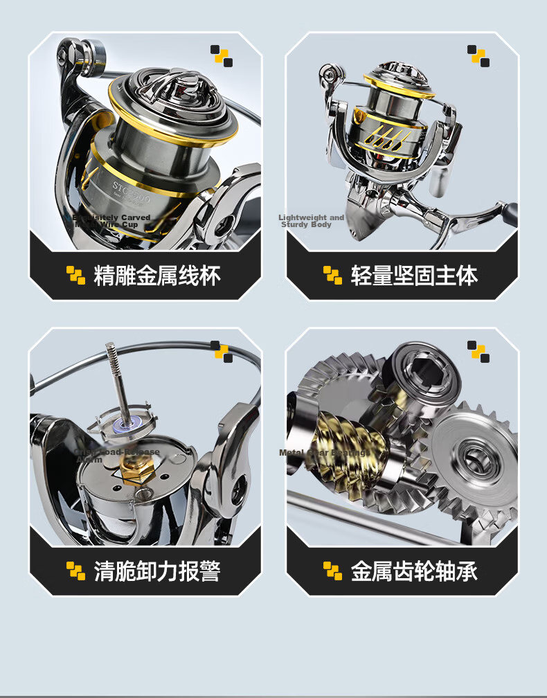 Grsaed STC3000 Spinning Reel Universal Metal Fishing Line Reel Lure Sea Rod Surfcasting Reel Long Casting Reel 4
