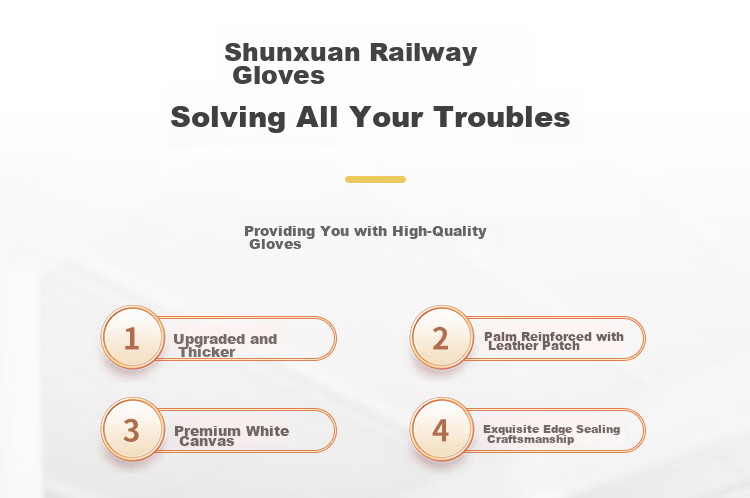 Shunxuan Canvas Work Gloves Labor Protection Thickened Wear-Resistant Leather Palm Railway Gloves Welding Handling Construction Pipeline Maintenance SFB-H 5 Pairs Pack 4
