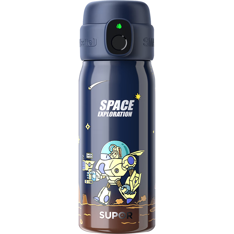 SUPOR Smart Fingerprint Unlock Password Children's Insulated 316L Straw Water Bottle 550mL Mars Walk