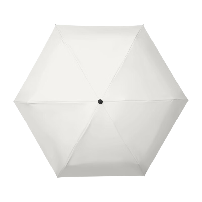 C'mon UV Protection Sun Umbrella for Women, Ultra-Light Portable Pocket Umbrella for Sun And Rain, Flat Five-Fold Umbrella in Off-White Color
