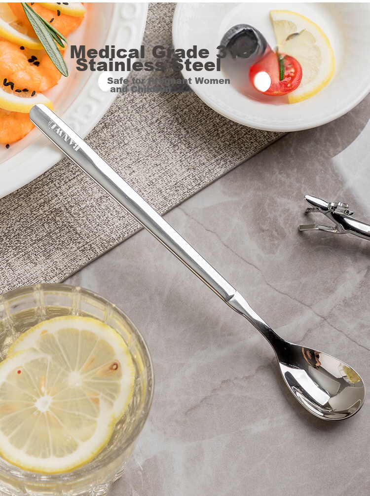 Banwu Life 316 Stainless Steel Feeding Spoon Baby Spoon Stirring Long Handle Children's Eating Training Spoon 7