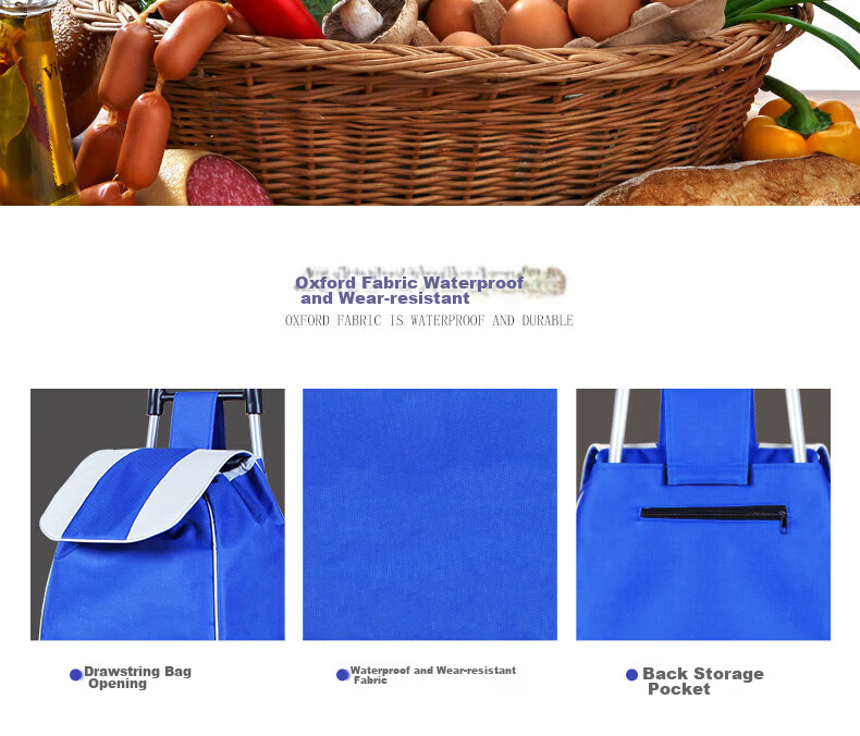 Paiying Shopping Cart, Foldable Hand-Pulled Trolley, Grocery Climbing Aid, Small Cart for Carrying Goods, Portable Pushcart, Annual Meeting Gift 9