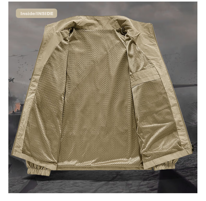 JEEP SPIRIT Men's Sun Protection Skin Jacket Summer Outdoor Sports Lightweight Jacket UV Protection Coat 10