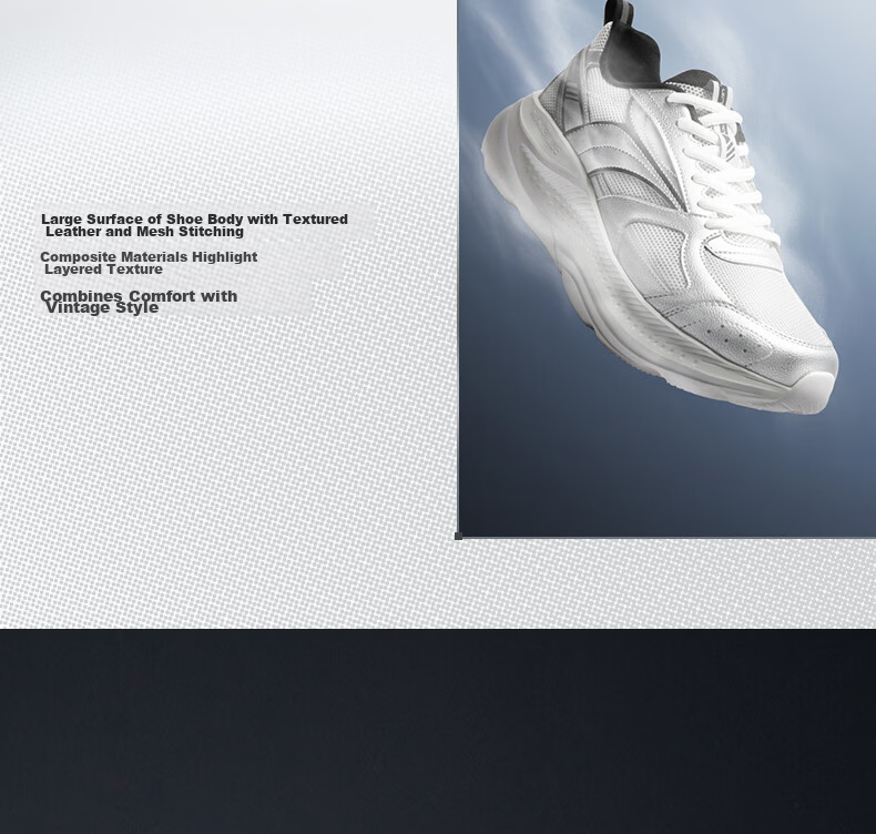 361° Xingyue 1.5 Men's Sports Shoes Summer Breathable Lightweight Shock Absorption Running Shoes Wide Fit Commuter Shoes 672632225-1 10