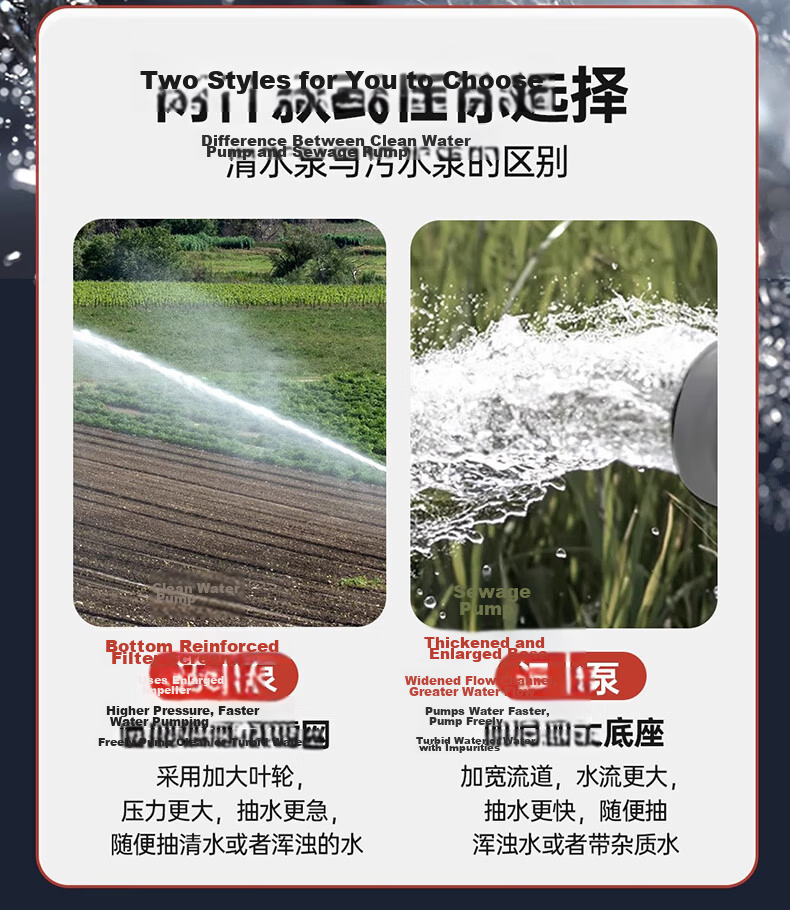 Zanke Submersible Pump Household Well Water 220V Stainless Steel 1 Inch 370W Clean Water Pump for Agricultural Irrigation 3