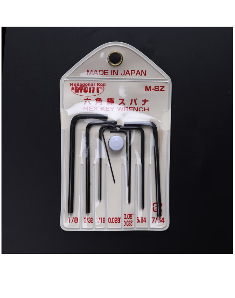 EIGHT Imported Bailey Hex Key Wrench Set Mini Small Hex Precision Screwdriver Imperial Flat Head 8-Piece Set M-8Z 6