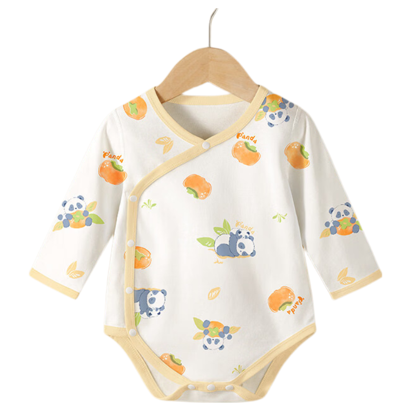 AIBEDILA Baby Romper, Spring And Autumn Pure Cotton Long-Sleeve Infant Bodysuit, Newborn All-Season Pure Cotton Onesie, Crawling Suit, Size 66