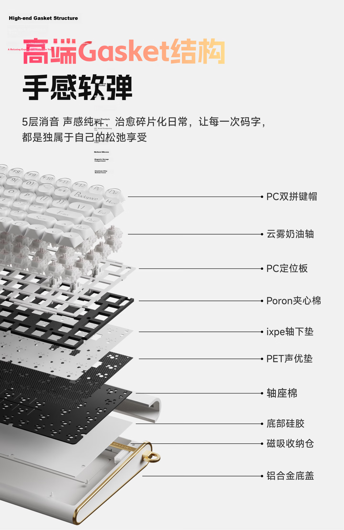 EWEADN Muse M80 Aluminum Wireless Mechanical Keyboard High-End Leather Bluetooth Tri-Mode Gasket Customizable for Laptop and Desktop 10