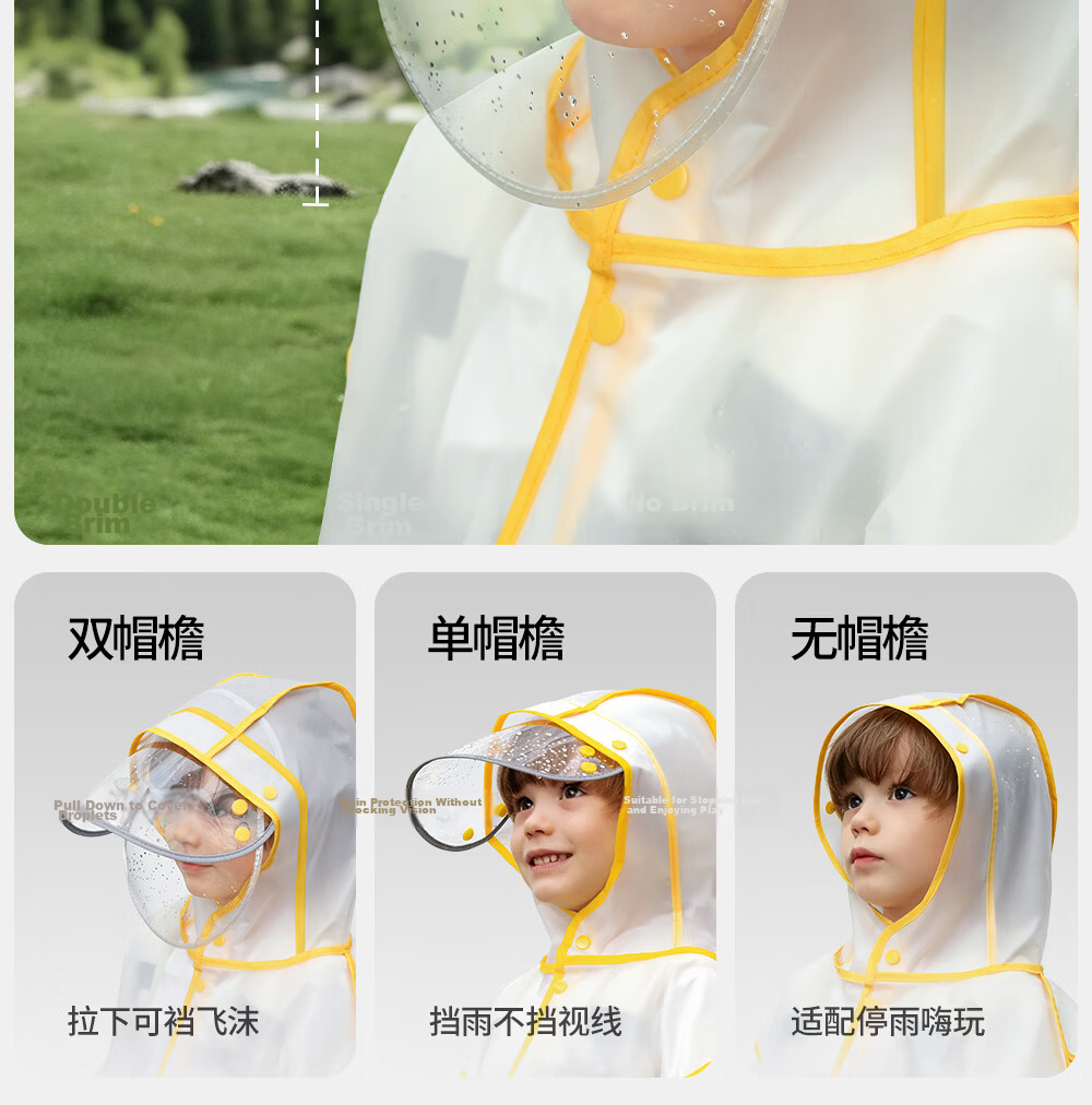 Betis Kids Raincoat Boys Girls Waterproof Rainwear Kindergarten Primary School Student Rain Poncho 11