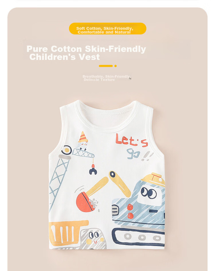 DUOXILUK Newborn Baby Summer Lightweight Vest Unisex Cotton Innerwear Base Shirt Pink Cat 130 1