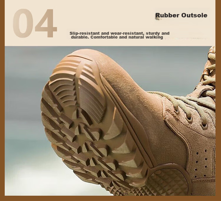 Andatong Combat Boots, High-Top Training Boots, Outdoor Training Shoes for Men And Women, New Style for Summer And Winter, Brown Anti-Stab Safety Boots, [Microfiber] Original Combat Boots/2 Pairs with Breathable Inner Linings, Size 42 15