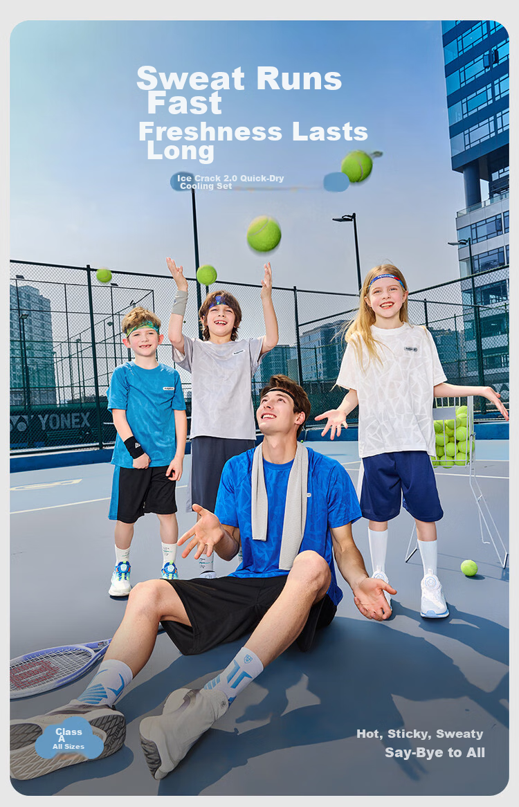 ASK JUNIOR Parent-Child Running Sports Set Summer Kids Boys Girls Quick-Dry Cooling Short Sleeve T-Shirt Shorts Youth Two-Piece Set 1