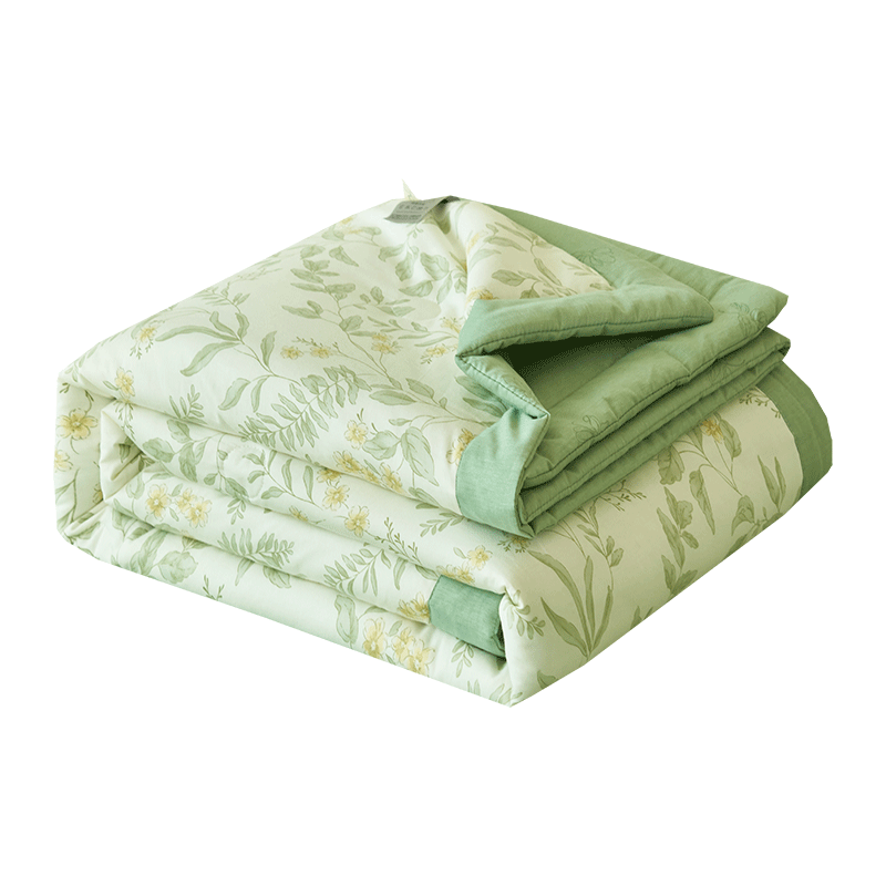 MUJI A-Class 100% Cotton Summer Quilt, Xinjiang Cotton Air-Conditioned Blanket, 150x200cm, Floral Field