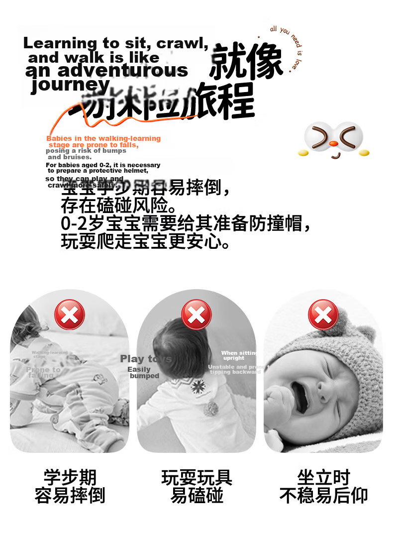 BEIDELI Baby Crawling Knee Pads Knee Protection for Learning to Crawl and Walk Anti-Fall Non-Restrictive Infant Knee Guards 2-Pack 4