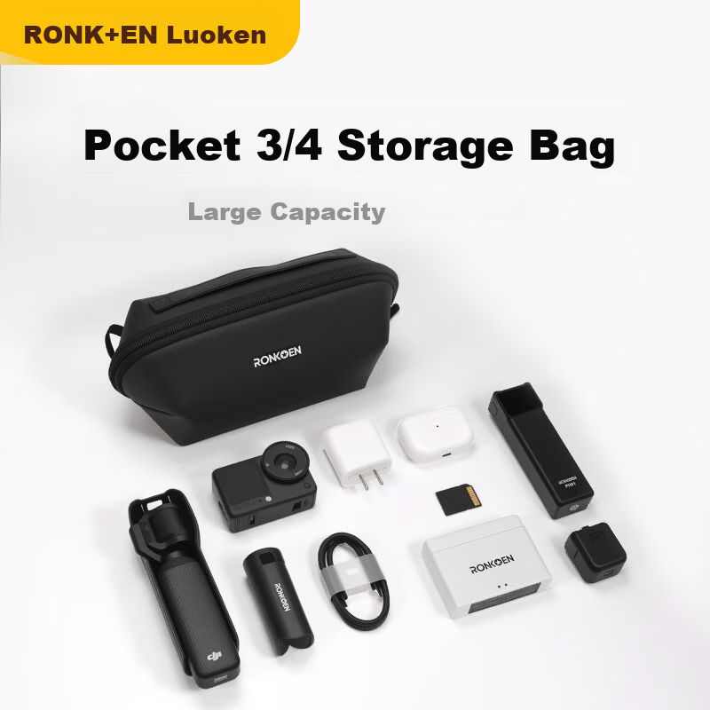 Loken Storage Bag for DJI Pocket 4/3/4 Pro, Action 5/4/3 Sports Camera Protective Case, Osmo 360 Storage Box, Nano Portable Handheld Accessories