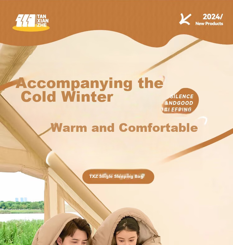 TAN XIAN ZHE Sleeping Bag for Adults, Outdoor Winter Thickened Warm Sleeping Bag, Spring And Autumn Indoor Camping Nap Dirt-Proof Sleeping Bag, 2.3KG 1
