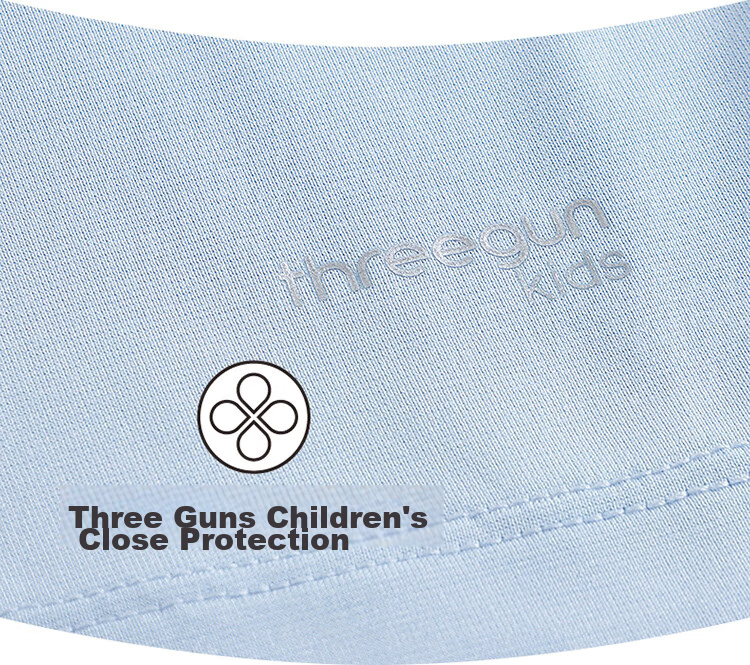 THREEGUN Kids Cooling Modal 3A Antibacterial Boys Girls Crew Neck Vest Sky Blue 150 16