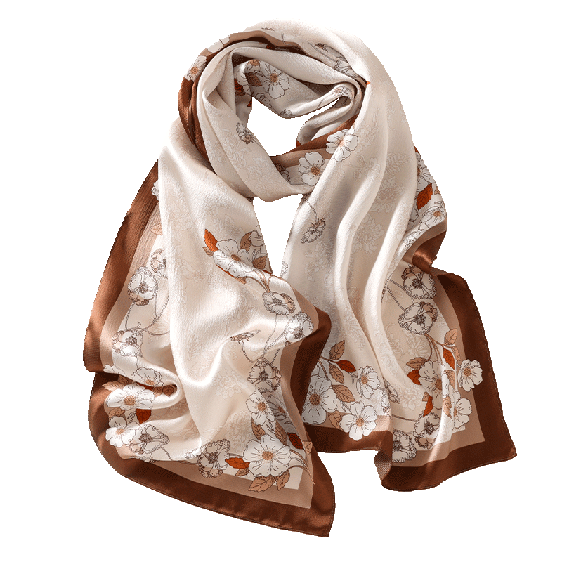 Shanghai Story Women's 100% Mulberry Silk Pearl Satin Long Scarf Shawl Gift Box for Girlfriend Valentine's Birthday Present