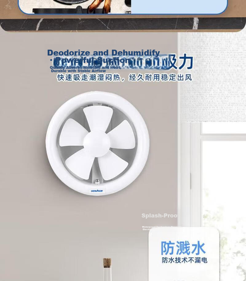 GENUIN Round Exhaust Fan Window Toilet Ventilation Bathroom Ventilation Fan APC20G-2 8 Inch / 248mm Cutout 4