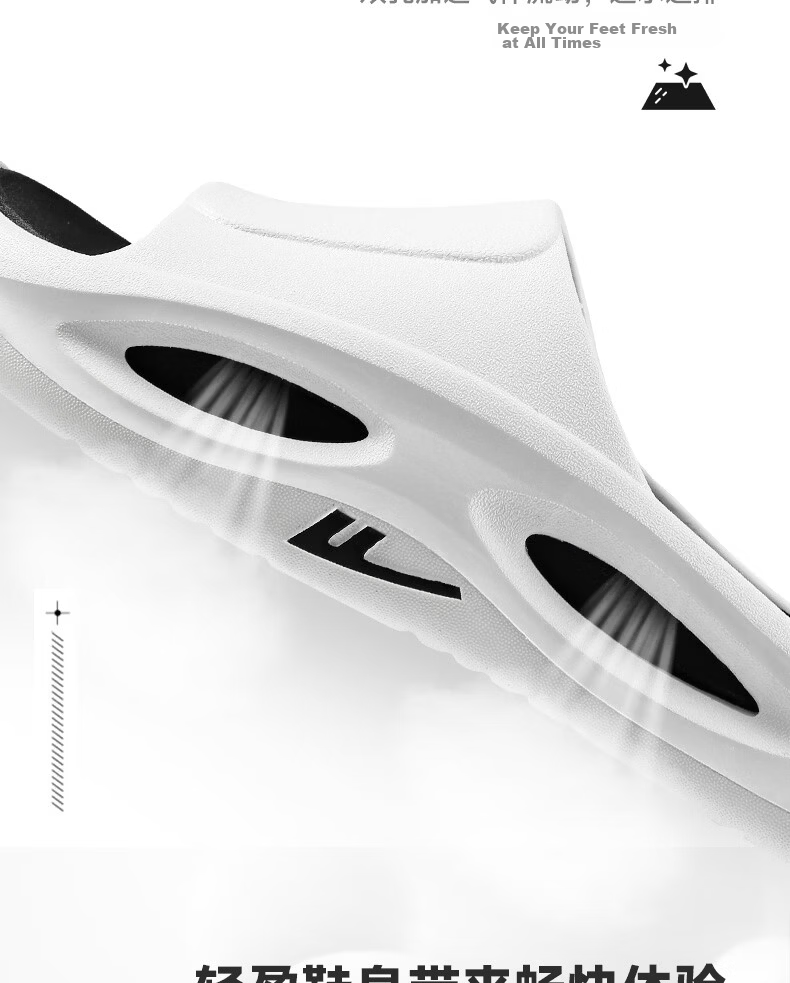 Warrior Official Men's Slippers 2026 Spring Outdoor Sports Non-Slip Sandals White Blue Size 42-43 21
