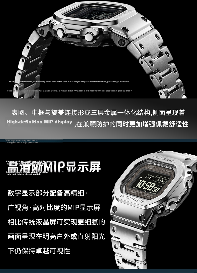 CASIO G-SHOCK Men's Solar Small Square Sports Digital Watch GMW-BZ5000D-1 Gift for Boyfriend 5