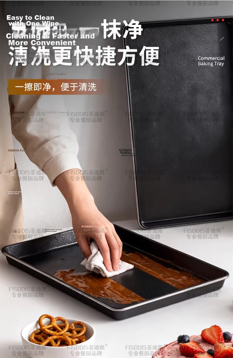 FISDDIS Premium Commercial Non-Stick Baking Tray 60X40X5 Oven Bread Cake Baking Mold Rectangular Pan 11