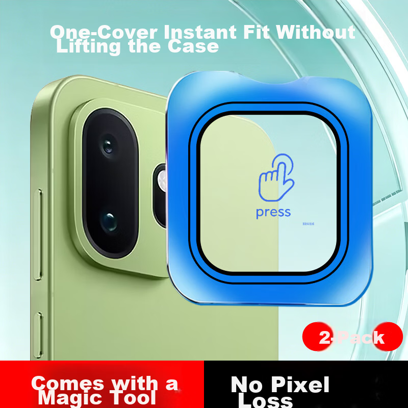 Fly Planet [2-Pack Instant Stick] OnePlus 15T Lens Protector Ultra-Clear Anti-Scratch Anti-Drop Tempered Glass Film for OnePlus 15T Rear Camera