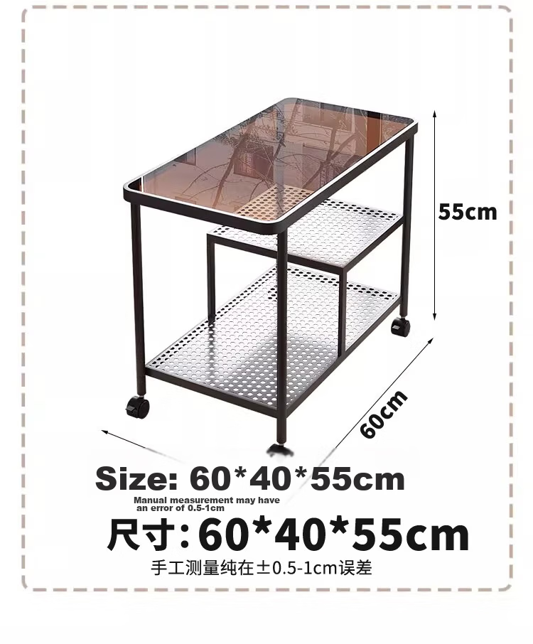 FENJIEXIAN Side Table Tempered Glass Coffee Sofa Side Table Living Room Side Desk Simple Tea Table Bedside Cabinet Mobile Nightstand 17