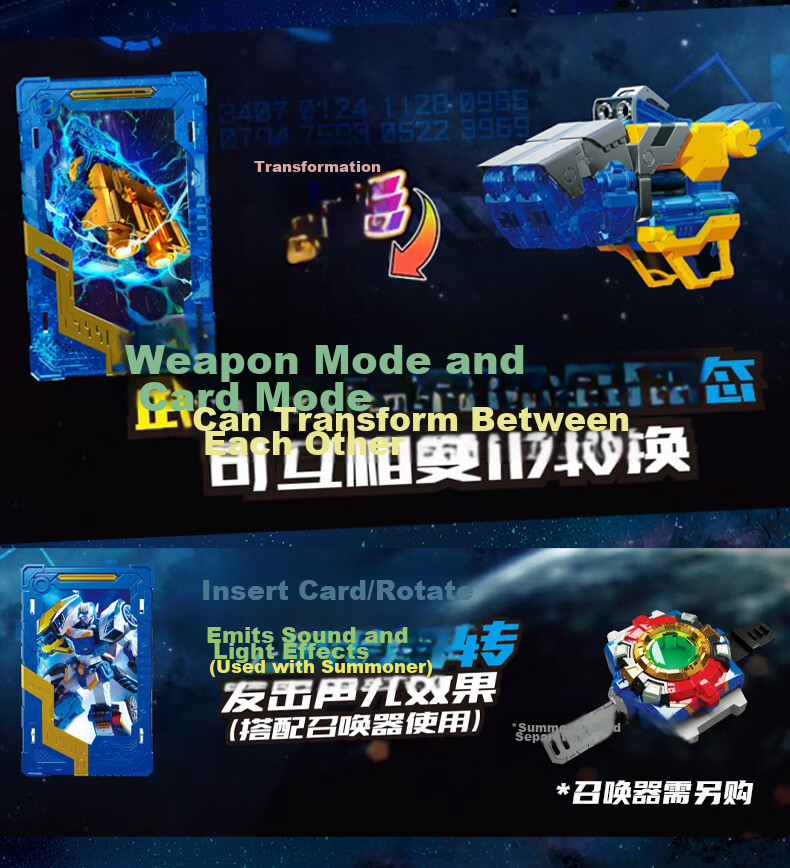 Zhankao Xuan Card Fighter Toy Boys King Kong Transforming Mecha Car Blue Lightning Children's Gift 7