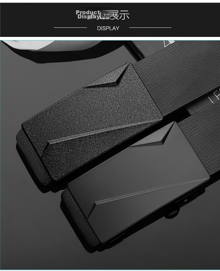 COW Leather Belt Men's Toothless Automatic Buckle Cowhide Gift Box Belt Simple Youth Business Casual Versatile Pants Belt 666H 14