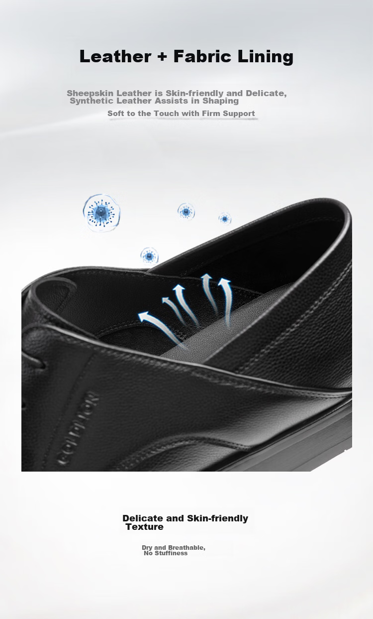 Goldlion Men's Shoes 2026 Summer New Formal Textured Cowhide Comfortable Derby Shoes G521620571AAB Black Size 42 5