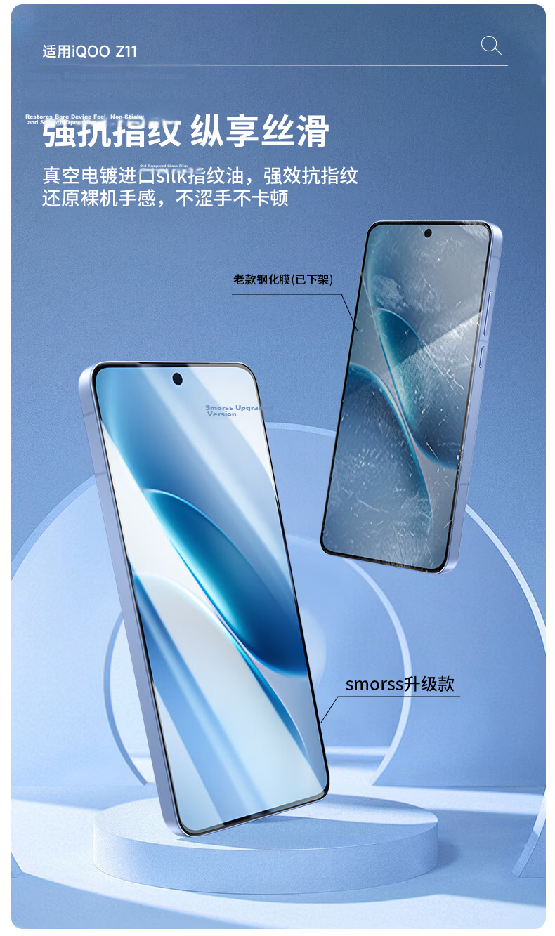 Smorss [2 Pieces No Black Edges] Tempered Glass Screen Protector for iQOO Z11 / vivo Y600 Turbo, High-Definition Anti-Drop and Anti-Fingerprint Protective Film 6