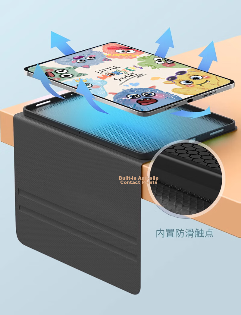 Jiangming Compatible with Honor Tablet GT Pro, 12.3-Inch Protective Case for 2024 Model Tablet, Snapdragon Protective Case, Full Coverage, Slim, Shockproof, Scratch-Resistant, Creative Cartoon Cute Painted Leather Cover 7