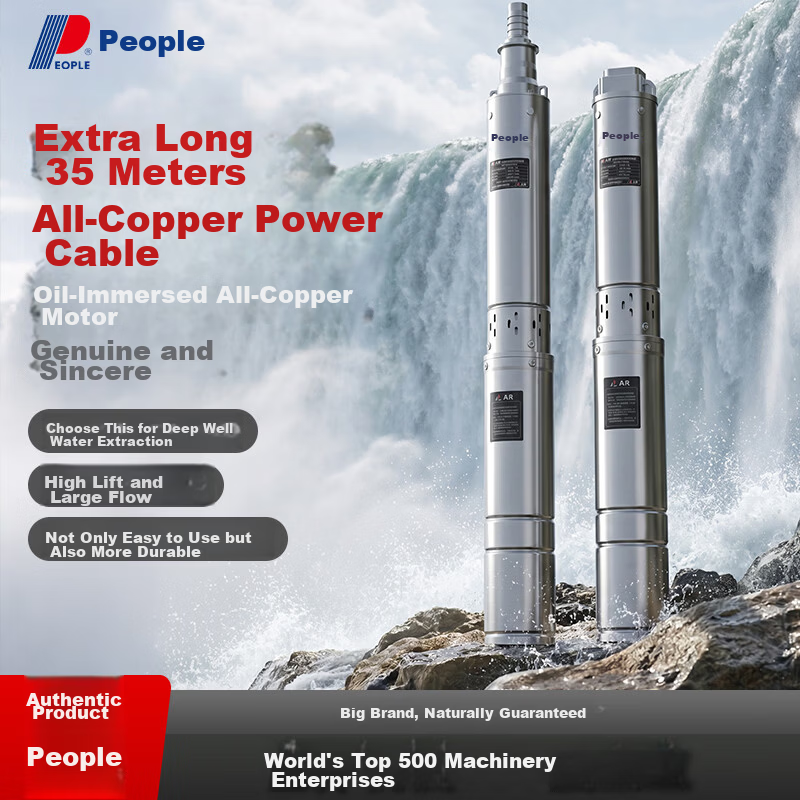People Stainless Steel 550W Deep Well Pump 220V High Lift Large Flow Water Pump Submersible Pump for Deep Wells Agricultural Irrigation