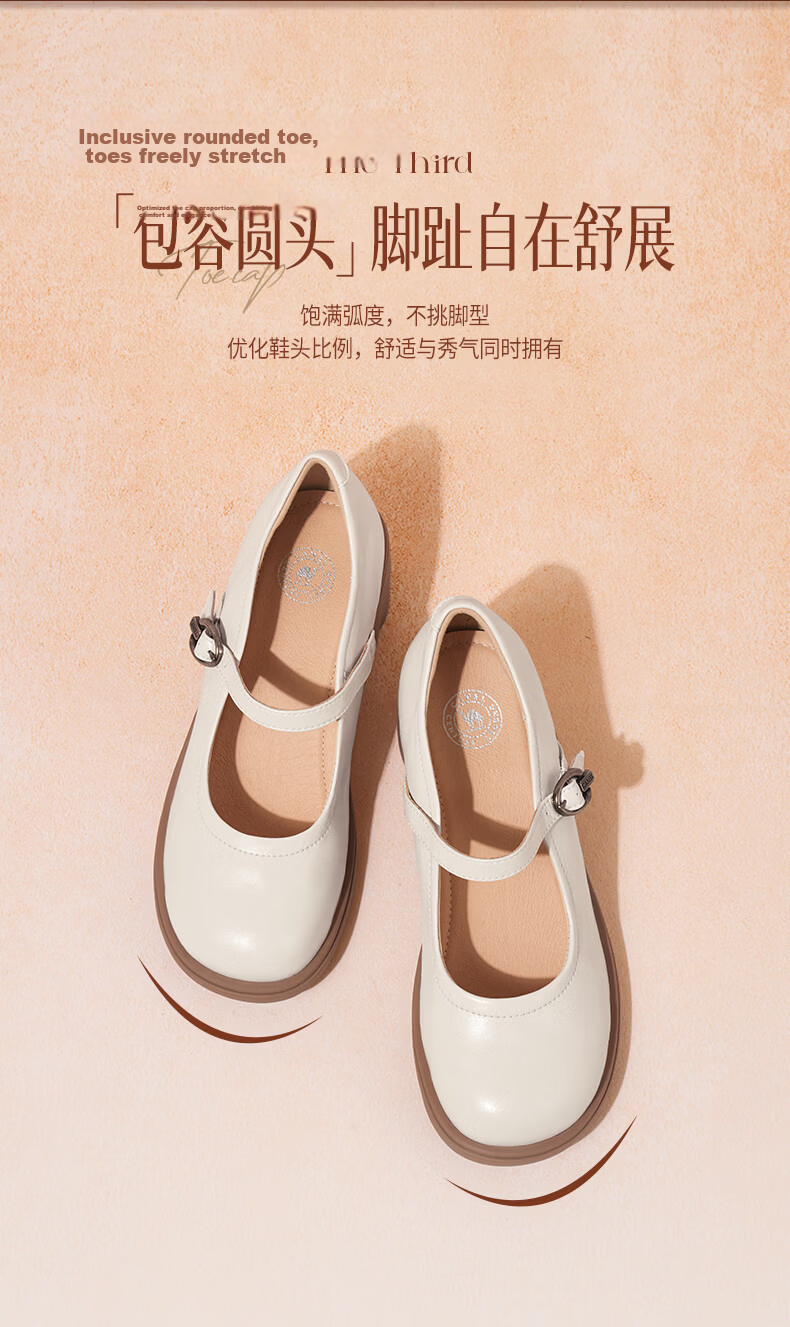 CAMEL Mary Jane Women's Casual Commuter Buckle Strap Chunky Heel Low-Cut Single Shoes L26S504057 Brown Size 40 7