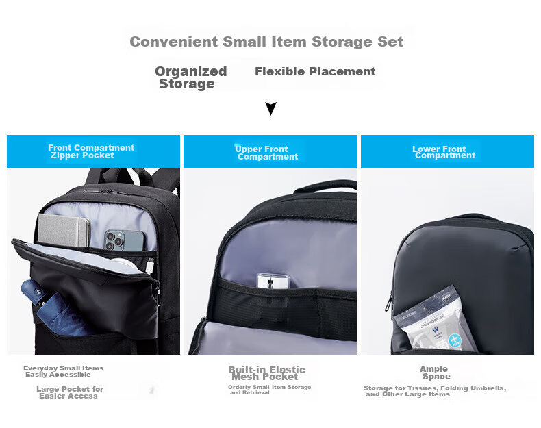 ELECOM Lightweight 16-inch Laptop Backpack Business Travel Multi-Compartment Commuter Bag School Bag 8