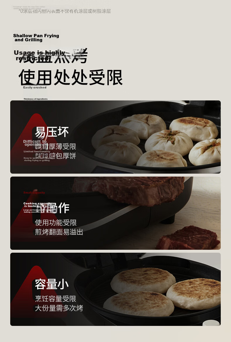 Joyoung Titanium-Free Coating Electric Griddle 40mm Deep Baking Pan 34mm Large Diameter 2000W High Power Pancake Maker Sandwich Breakfast Machine JN-PR1D55 11