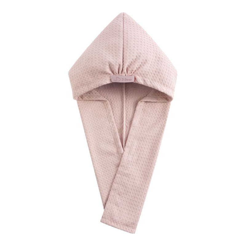 Sanli x JDear JD Collaboration [Li Xiaoran Same Style] Quick-Dry Waffle Pattern Antibacterial Oversized Hair Drying Cap for Women Pink