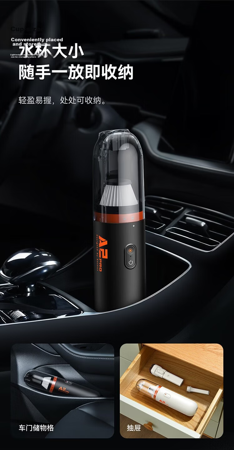 BASEUS Car Vacuum Cleaner Wireless Handheld High Suction Power Portable 120ml A2 Pro 5