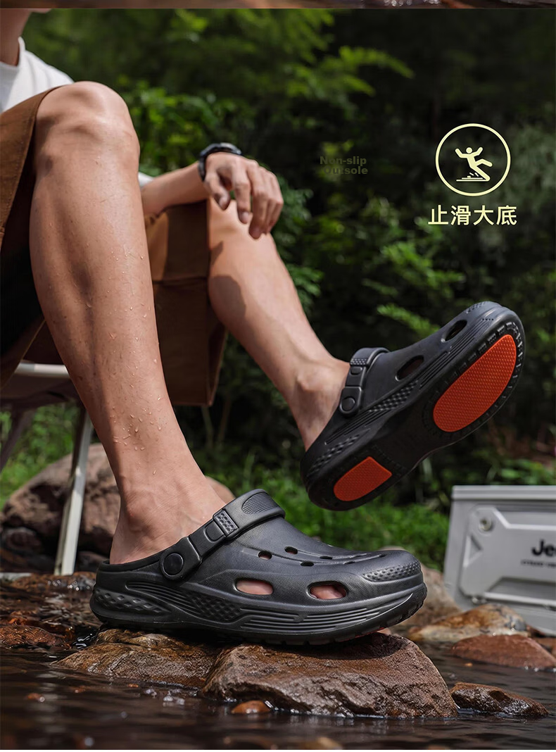 HIPANDA Non-Slip EVA Summer Men's Sandals Outdoor Driving Beach Slippers Women's Closed-Toe Slides 13