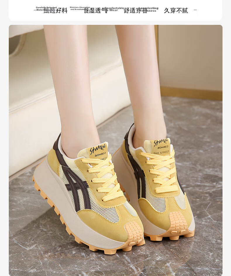 CARTELO Women's Casual Shoes Spring Colorblock Thick Sole Lightweight Sports Sneakers 1689 Gray Size 38 19