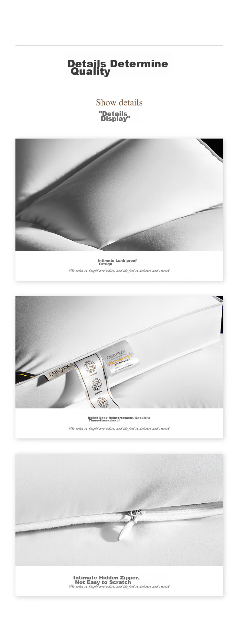 Canasin Five-Star Hotel down Pillow, 95% White Goose Down Functional Zoned Pillow Core, Medium Size, 72*46cm 13